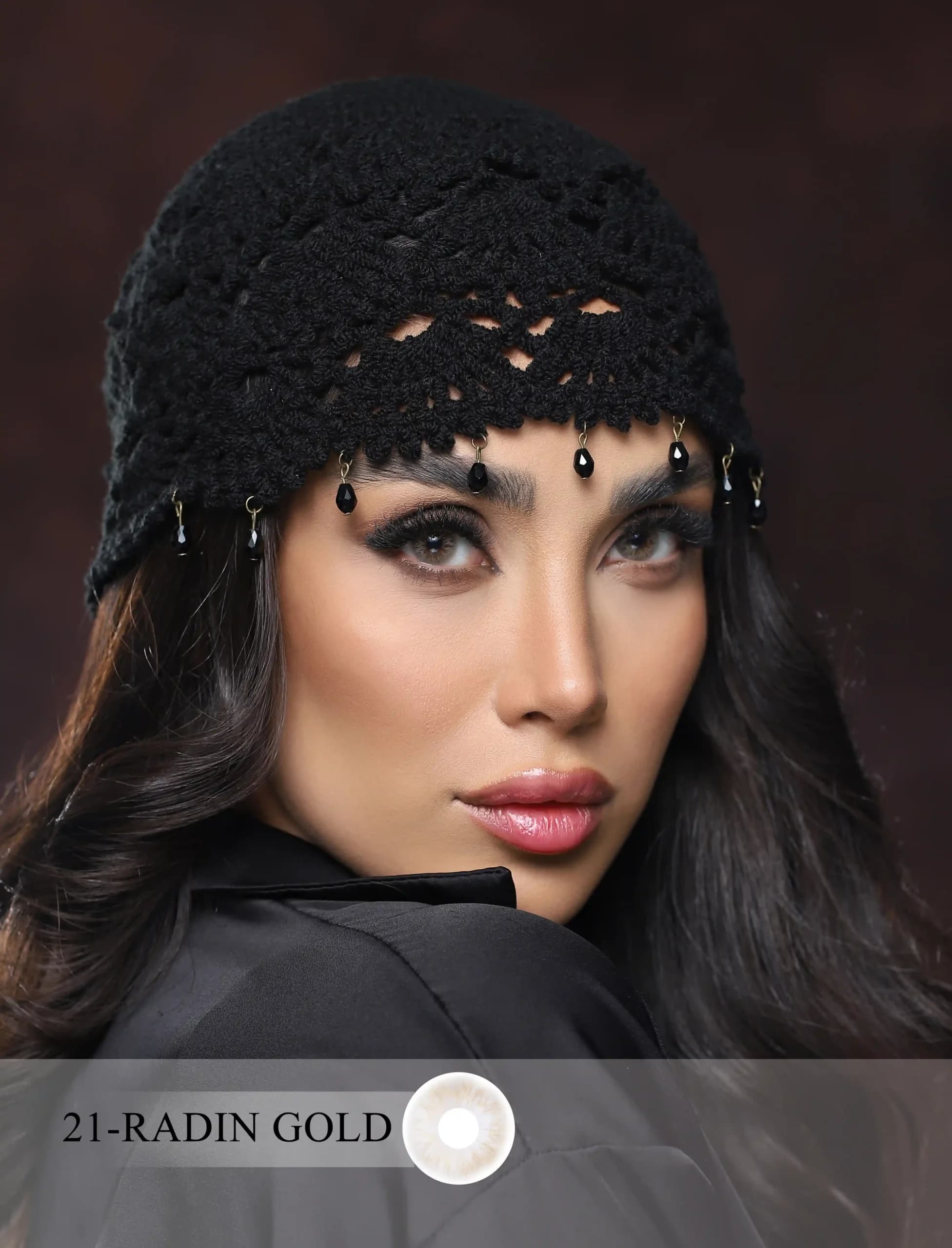 لنز رنگی رادین گلد(طوسی عسلی بدون دور روشن)