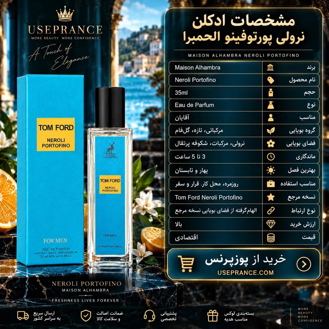 ادکلن نرولی پورتوفینو الحمبرا ۳۵ میل