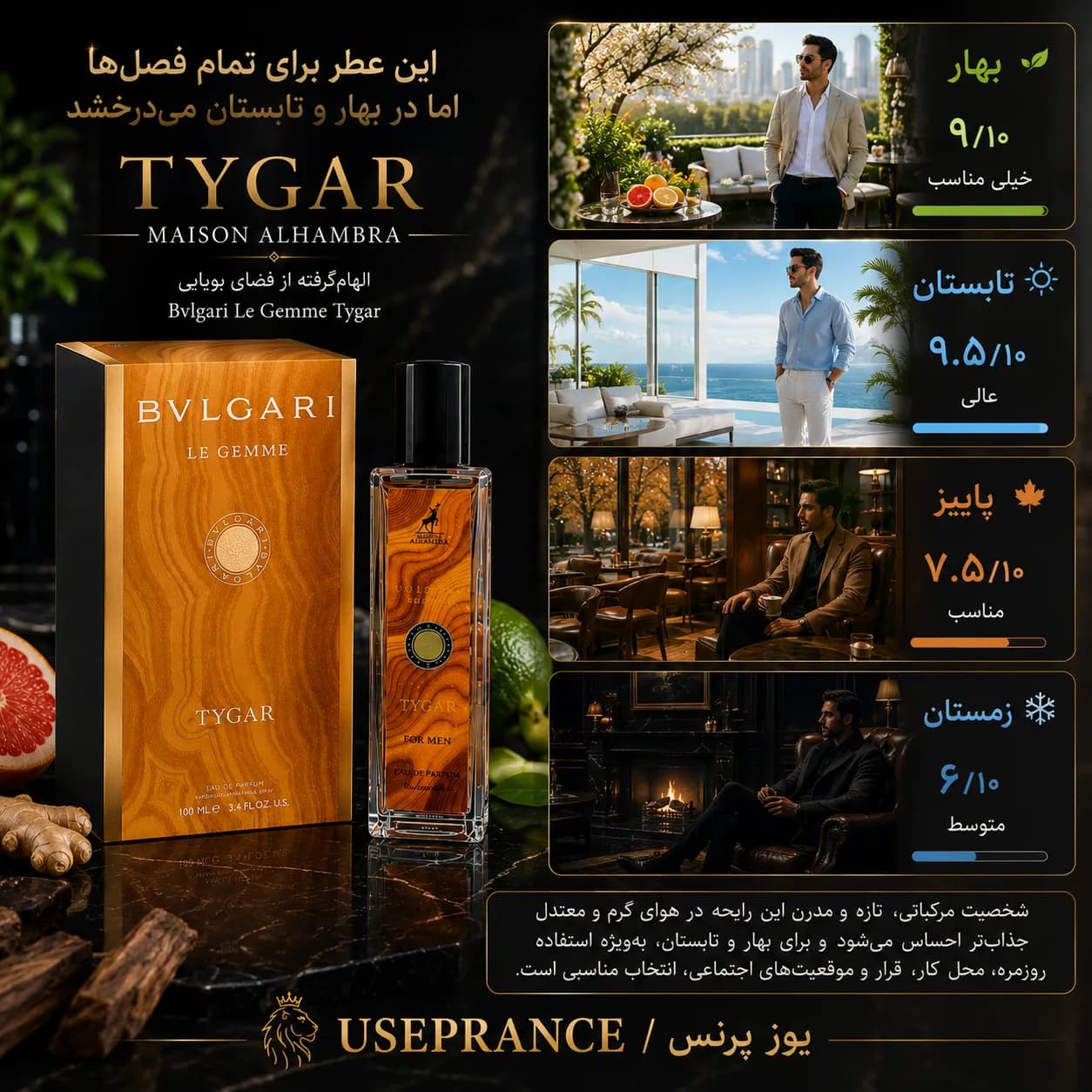 ادکلن بولگاری تایگر الحمبرا 35 میل — تصویر ۴
