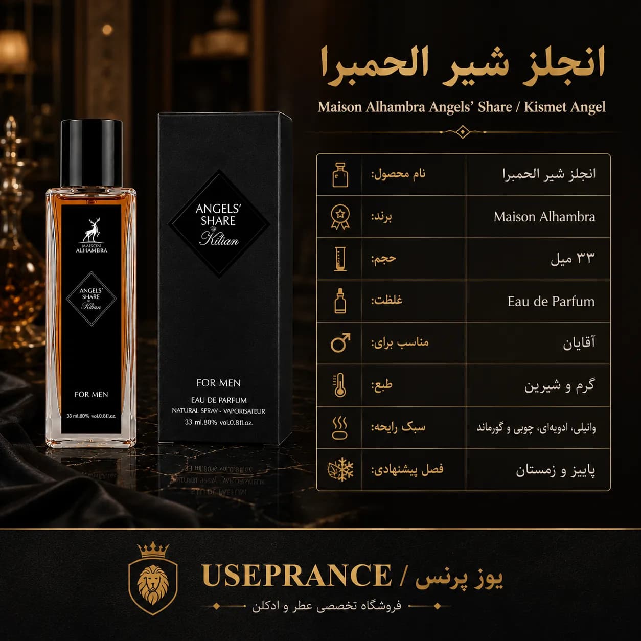 ادکلن انجلز شیر الحمبرا 35 میل | عطر گرم و شیرین