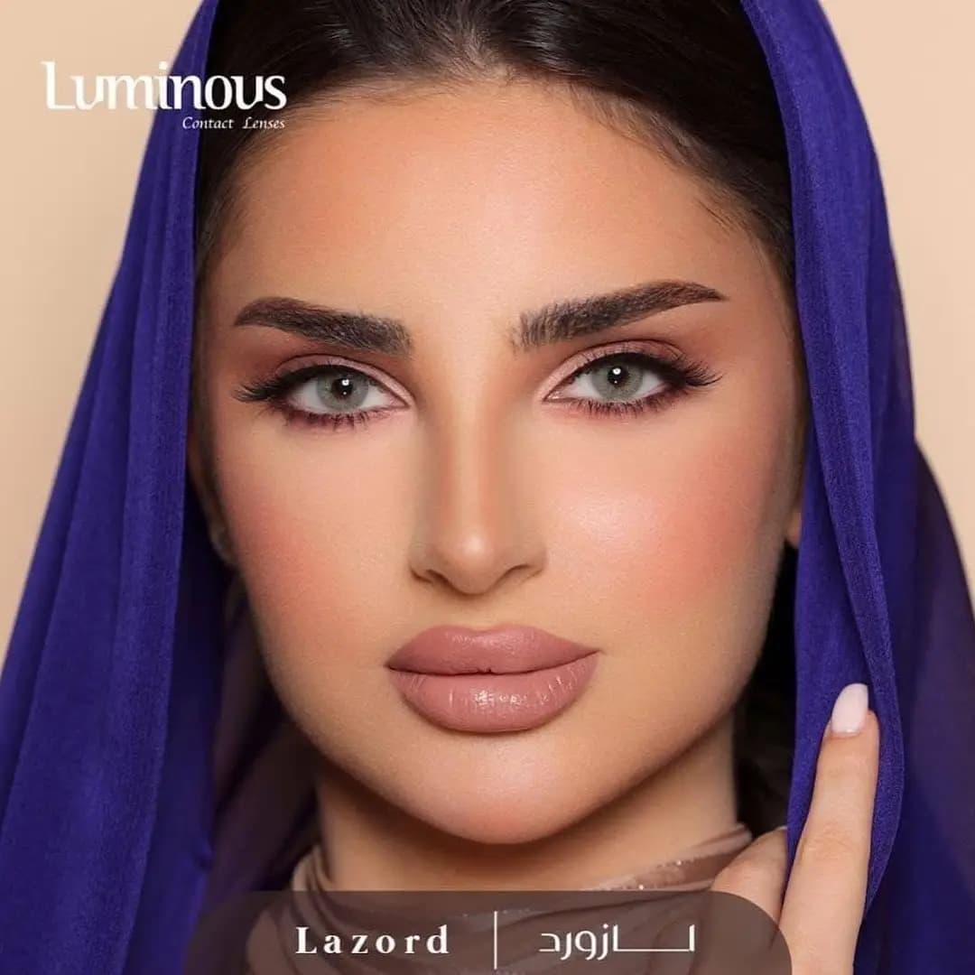 لنز لازورد(طوسی سبز روشن بدون دور) — تصویر ۲