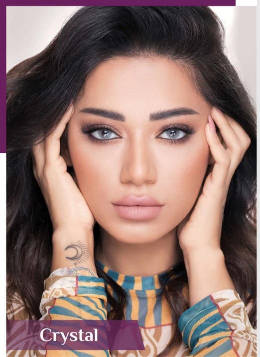 لنز کریستال(طوسی یخی بدون دور)