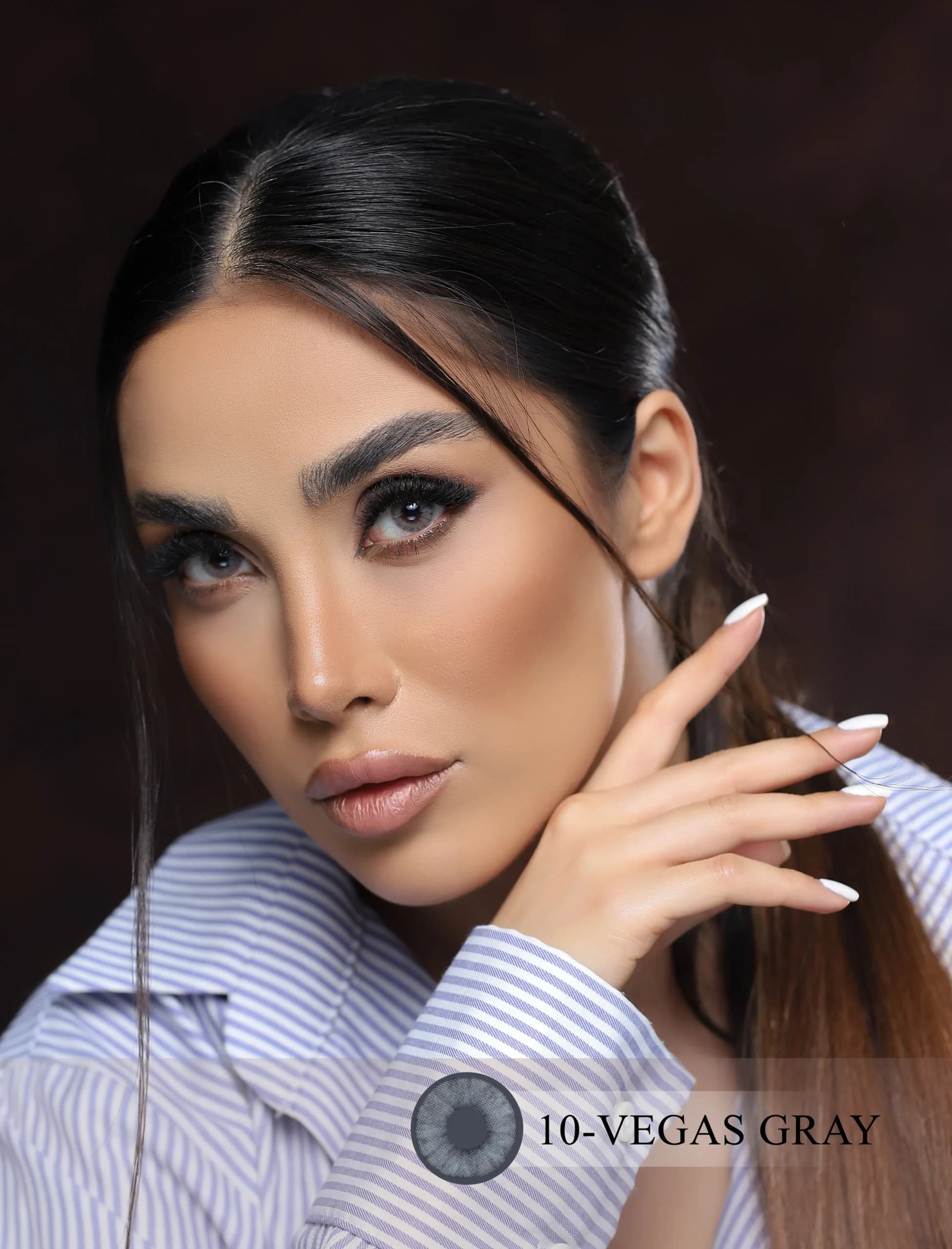 لنز رنگی وگاس گری(طوسی بدون دور)