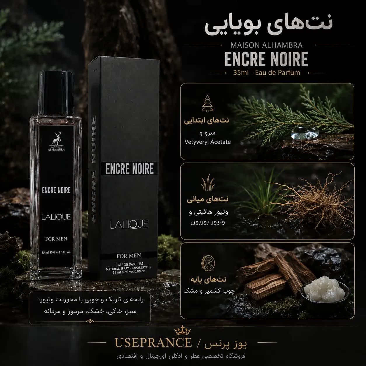 ادکلن لالیک انکر نویر الحمبرا 35 میل | بررسی رایحه و خرید — تصویر ۲