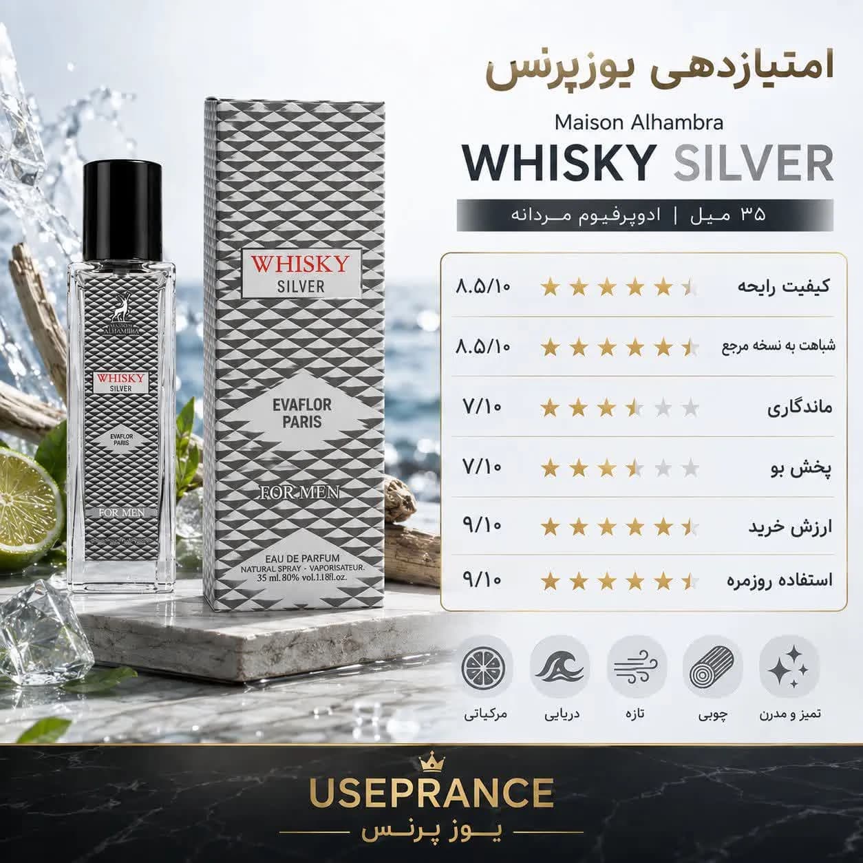 ادکلن ویسکی سیلور الحمبرا ۳۵ میل | Whisky Silver — تصویر ۵