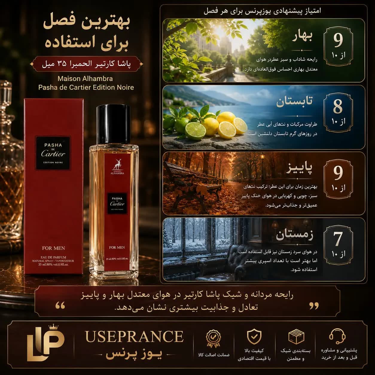 عطر پاشا کارتیر الحمبرا 35 میل | بررسی رایحه، ماندگاری و ارزش خرید — تصویر ۳