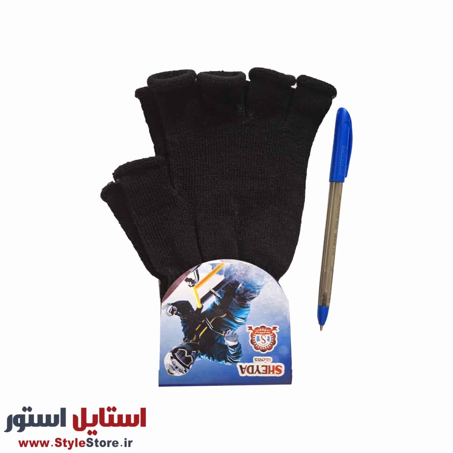 دستکش نیم انگشتی بافتنی مردانه شیدا کد 1536 — تصویر ۳
