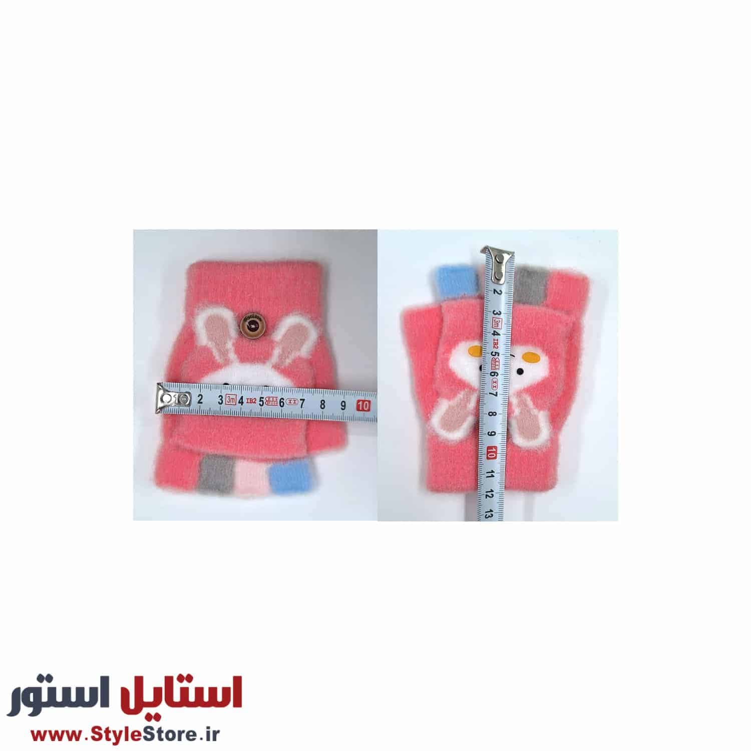 دستکش بچگانه طرح خرگوش کد 1529 رنگ صورتی — تصویر ۲