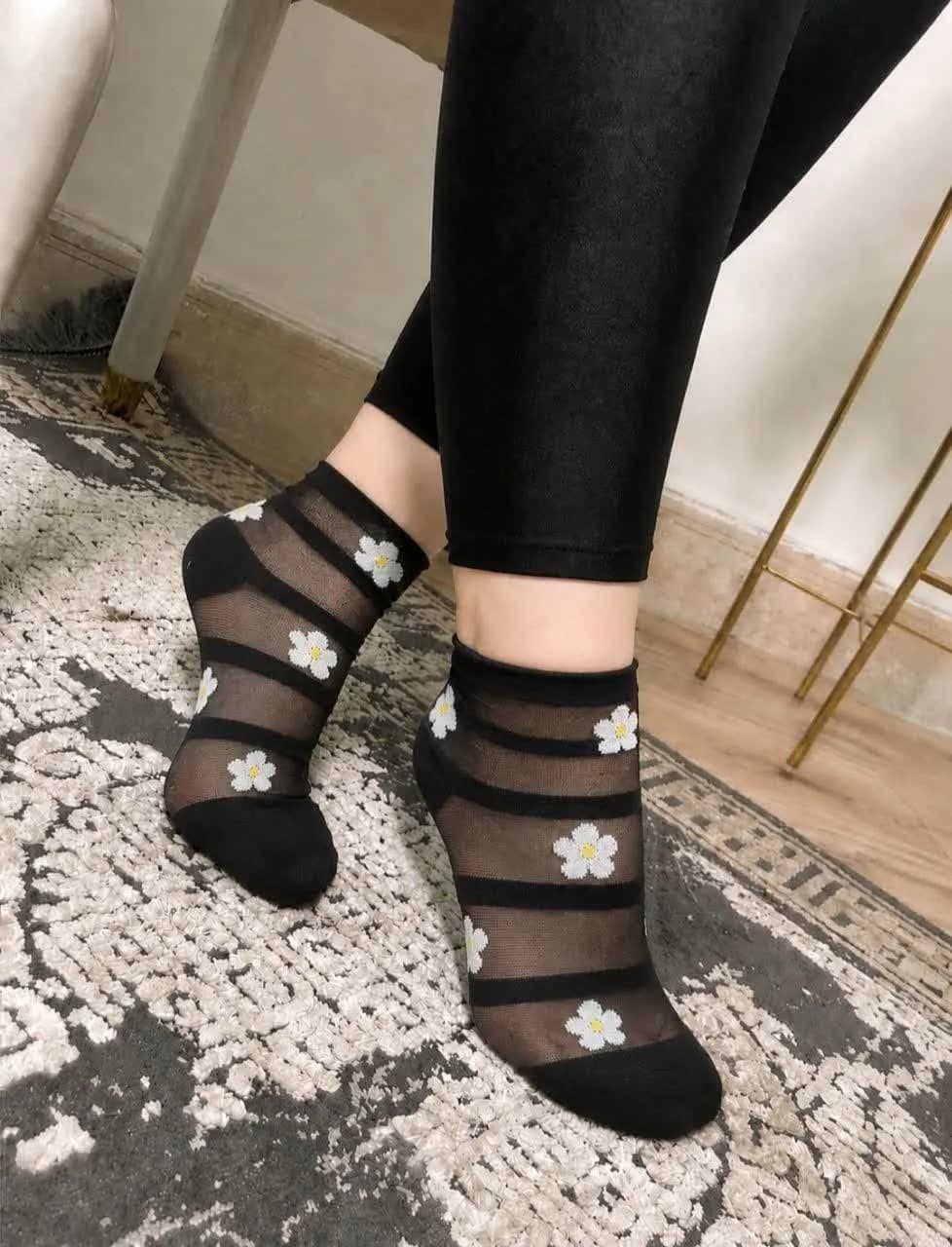 جوراب توری گل بابونه