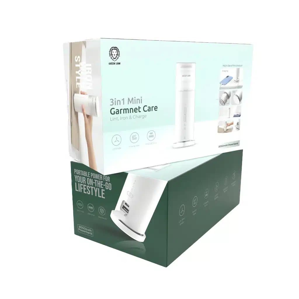 اتو بخار مسافرتی گرین لاین Green Lion 3 In 1 Mini Iron Lint, Iron & Charge — تصویر ۲