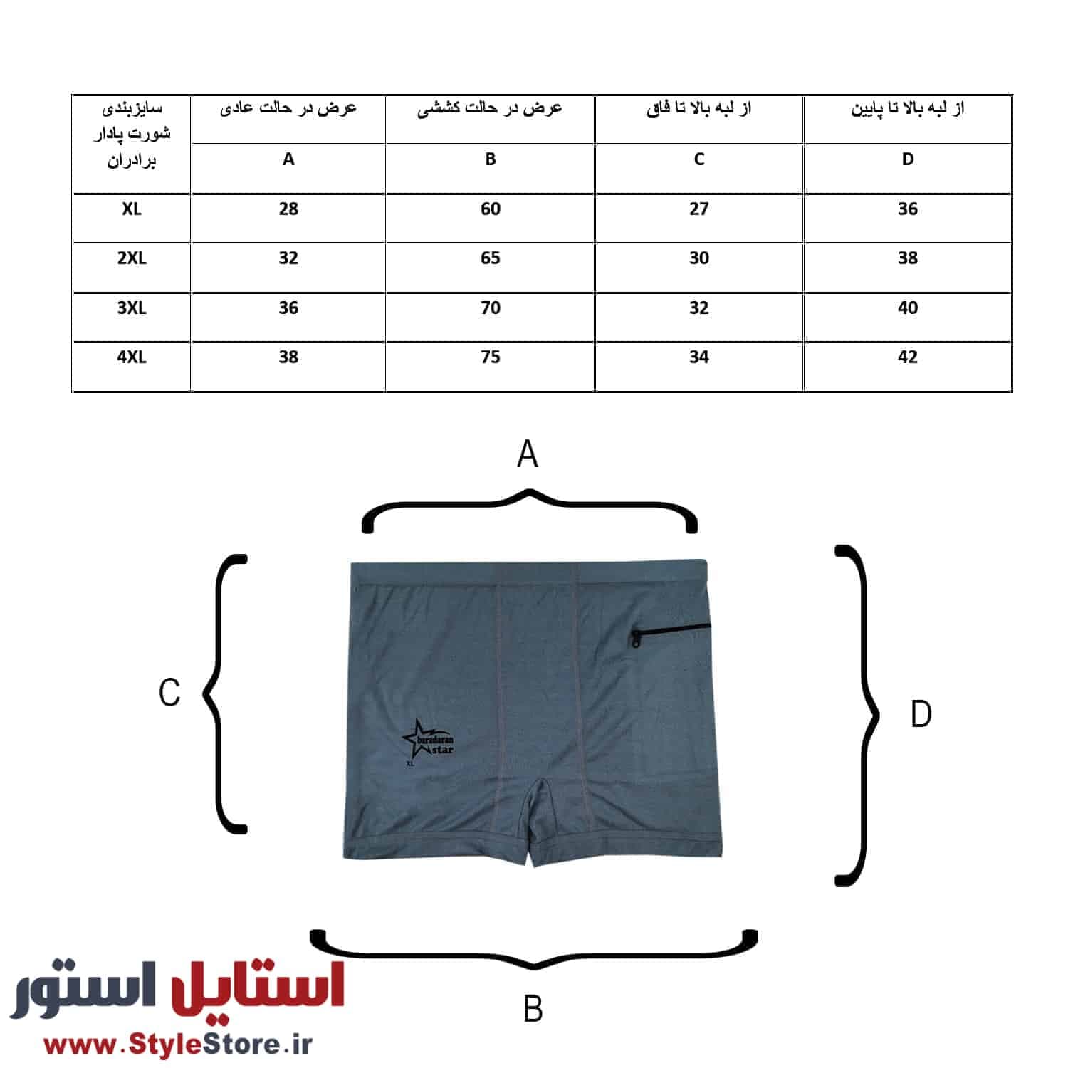 شورت نیکو مسافرتی پادار مردانه کد AZK-1473 مجموعه 3 عددی — تصویر ۲
