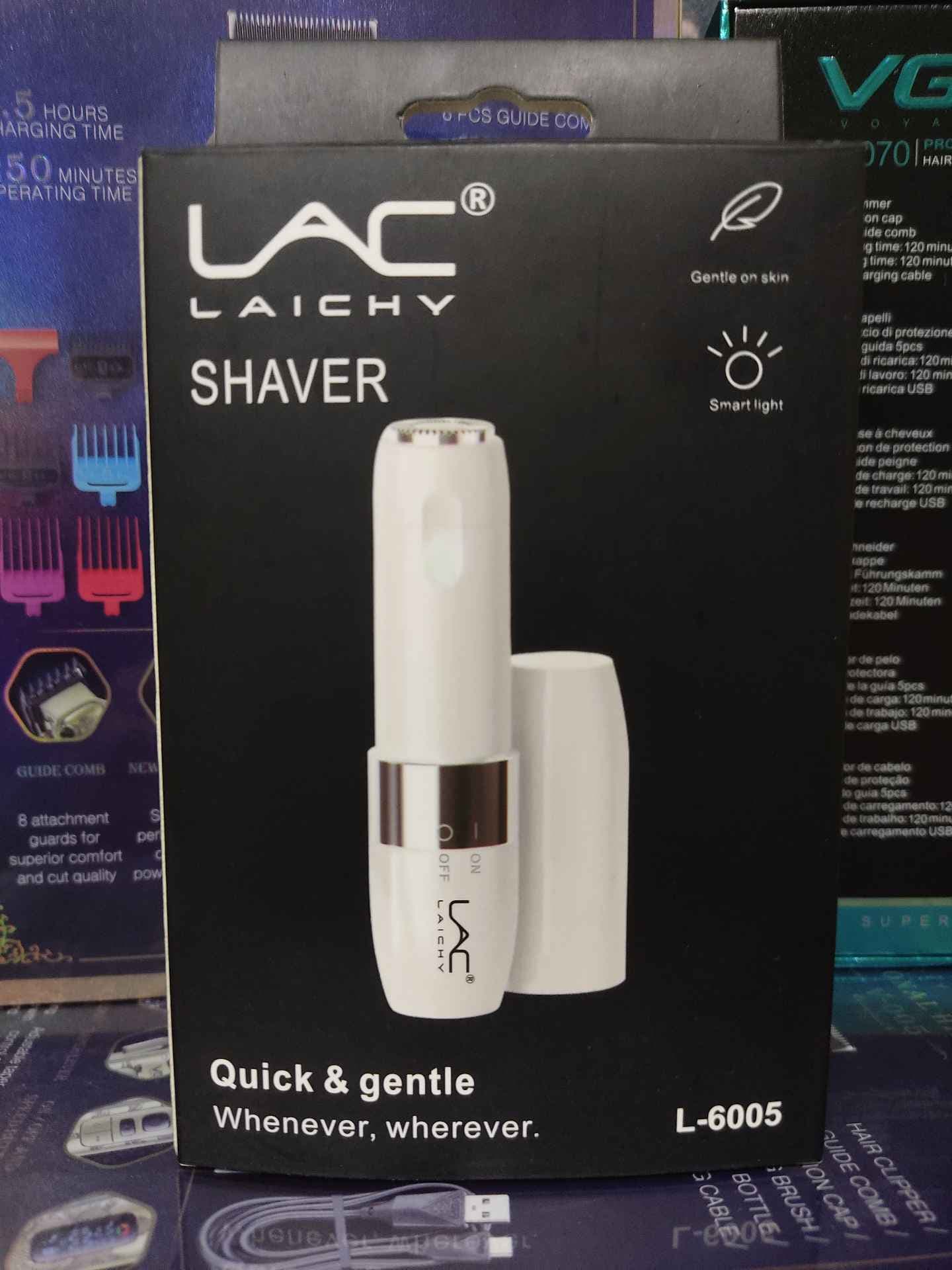 شیور صورت زنانه و اصلاح‌گر موهای زائد لایچی LAICHY مدل L-6005 شارژی رژلبی اورجینال