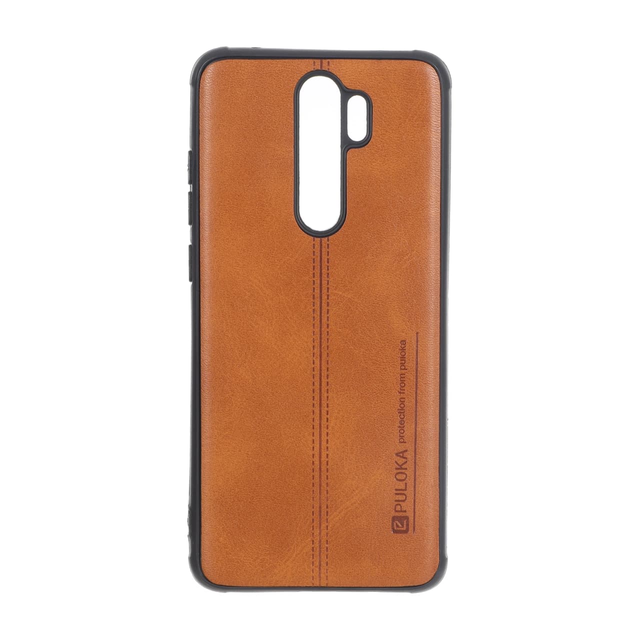 قاب Puloka طرح چرم دوخت دار Xiaomi Redmi Note 8 Pro – قهوه ای کد 1