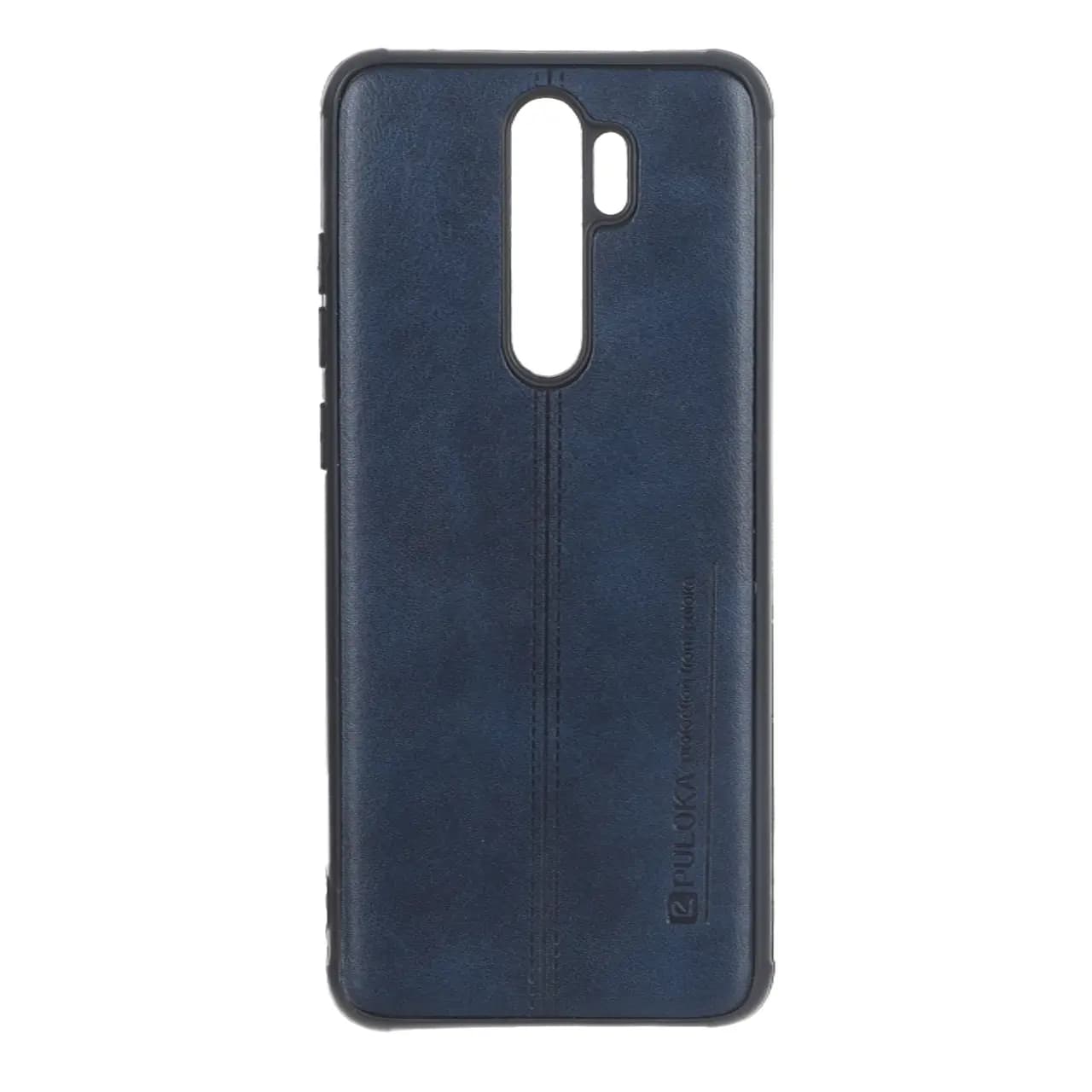 قاب Puloka طرح چرم دوخت دار Xiaomi Redmi Note 8 Pro – سرمه ای کد 1