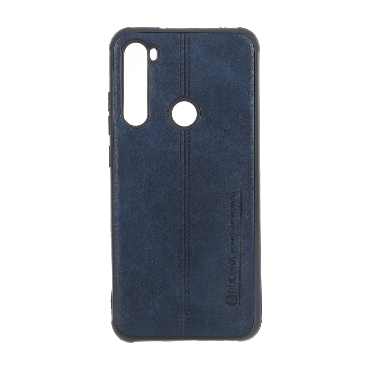قاب Puloka طرح چرم دوخت دار Xiaomi Redmi Note 8 – سرمه ای کد 1