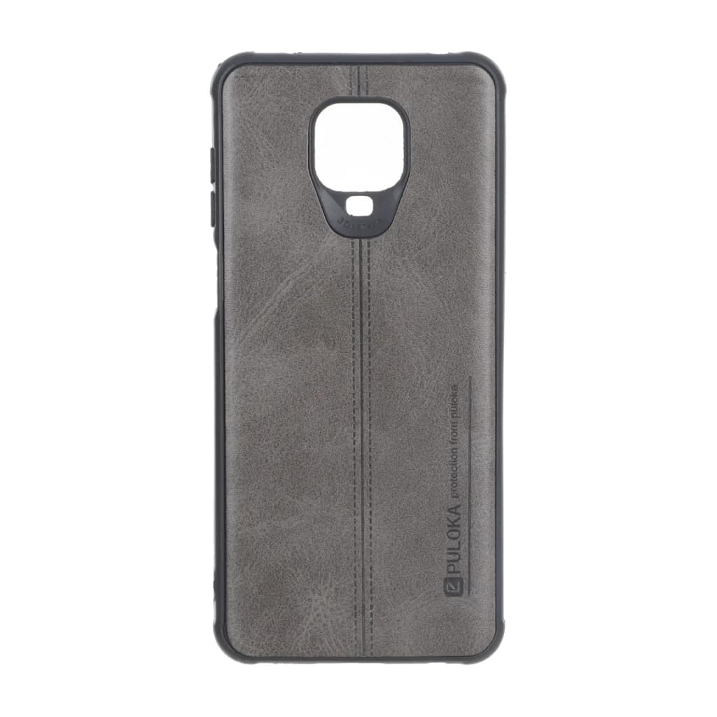 قاب Puloka طرح چرم دوخت دار Xiaomi Redmi Note 9S / Redmi Note 9 Pro / Redmi Note 9 Pro Max – طوسی — تصویر ۲