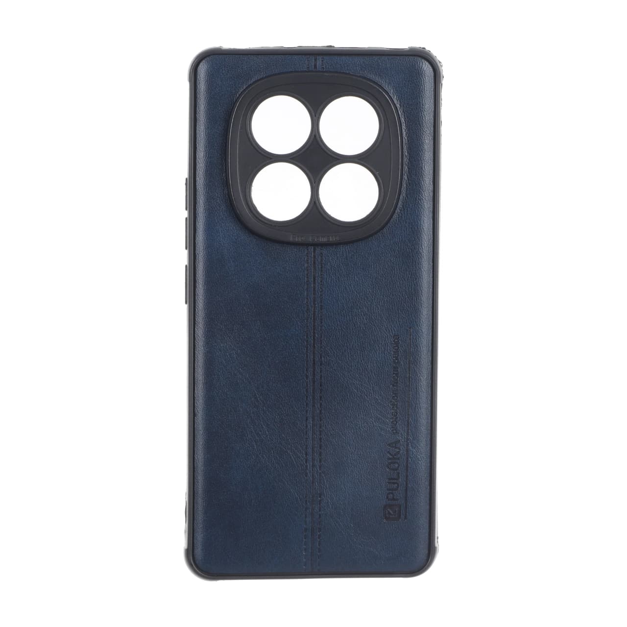 قاب Puloka طرح چرم دوخت دار محافظ لنزدار Xiaomi Redmi Note 14 Pro 4G – سرمه ای