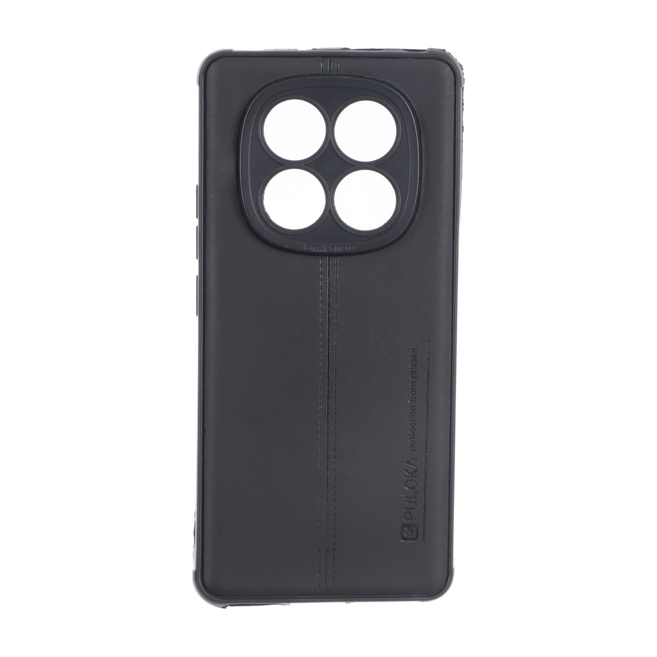 قاب Puloka طرح چرم دوخت دار محافظ لنزدار Xiaomi Redmi Note 14 Pro 4G – مشکی