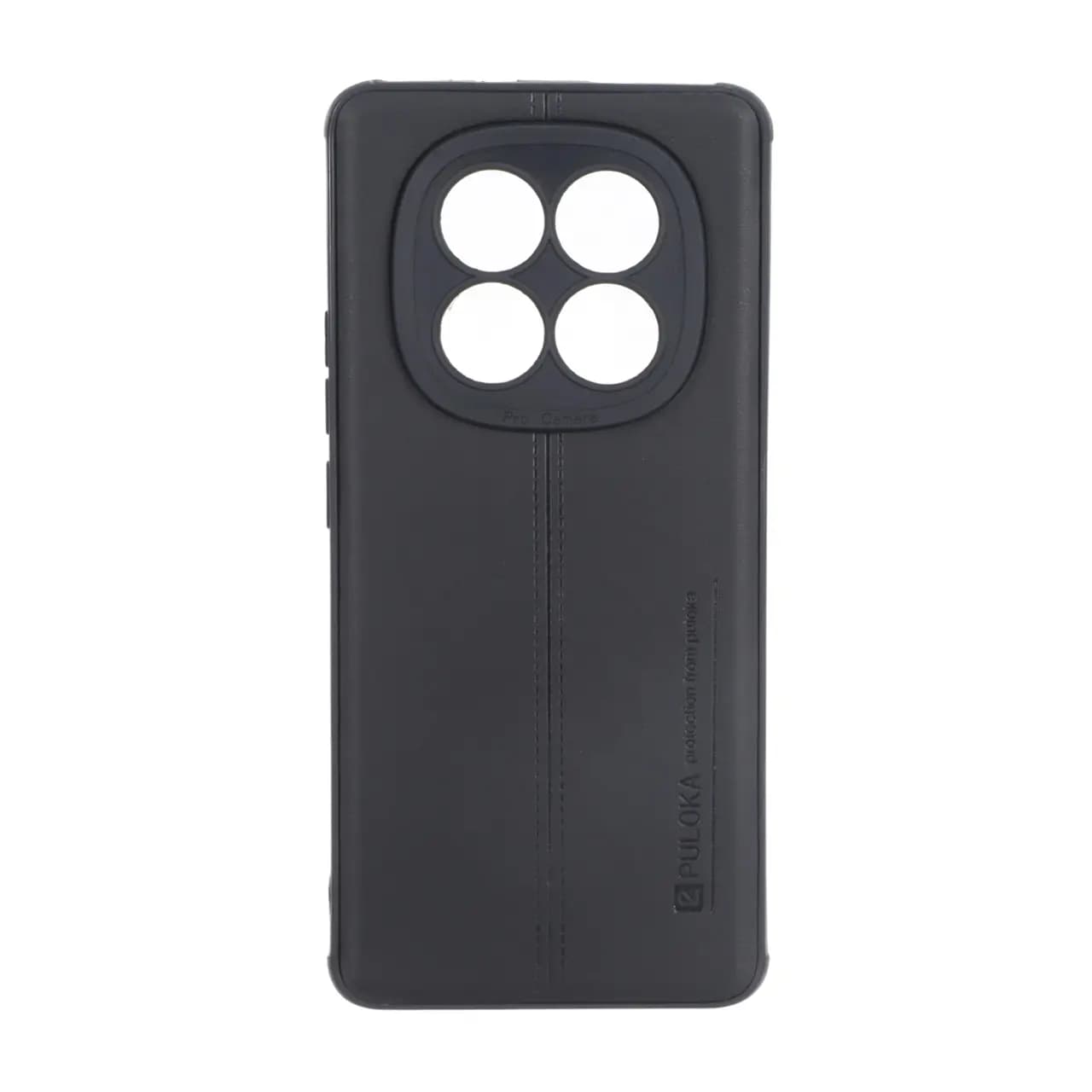 قاب Puloka طرح چرم دوخت دار محافظ لنزدار Xiaomi Redmi Note 15 / Poco M8 5G – مشکی