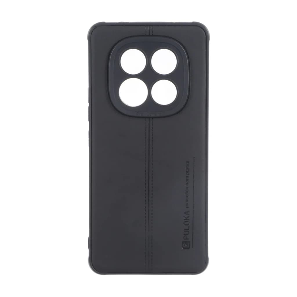 قاب Puloka طرح چرم دوخت دار محافظ لنزدار Xiaomi Redmi Note 15 Pro 4G – مشکی — تصویر ۲