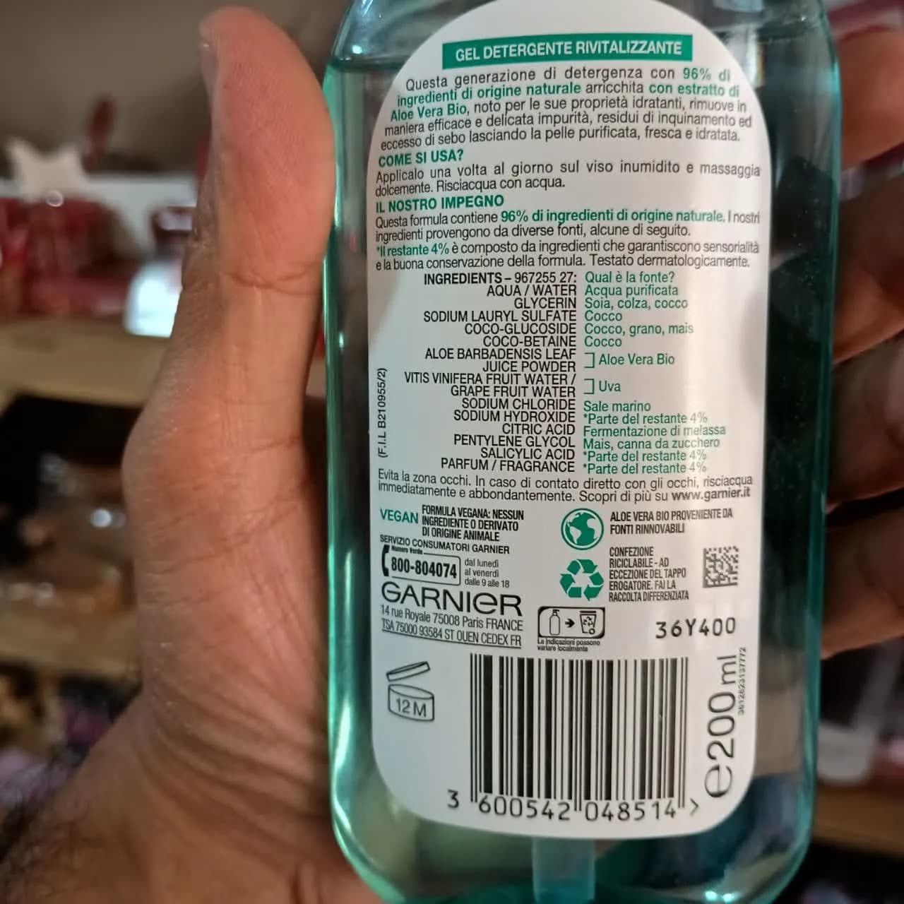 ژل شستشوی گارنیر عصاره آلوورا 200 میل اورجینال — تصویر ۲