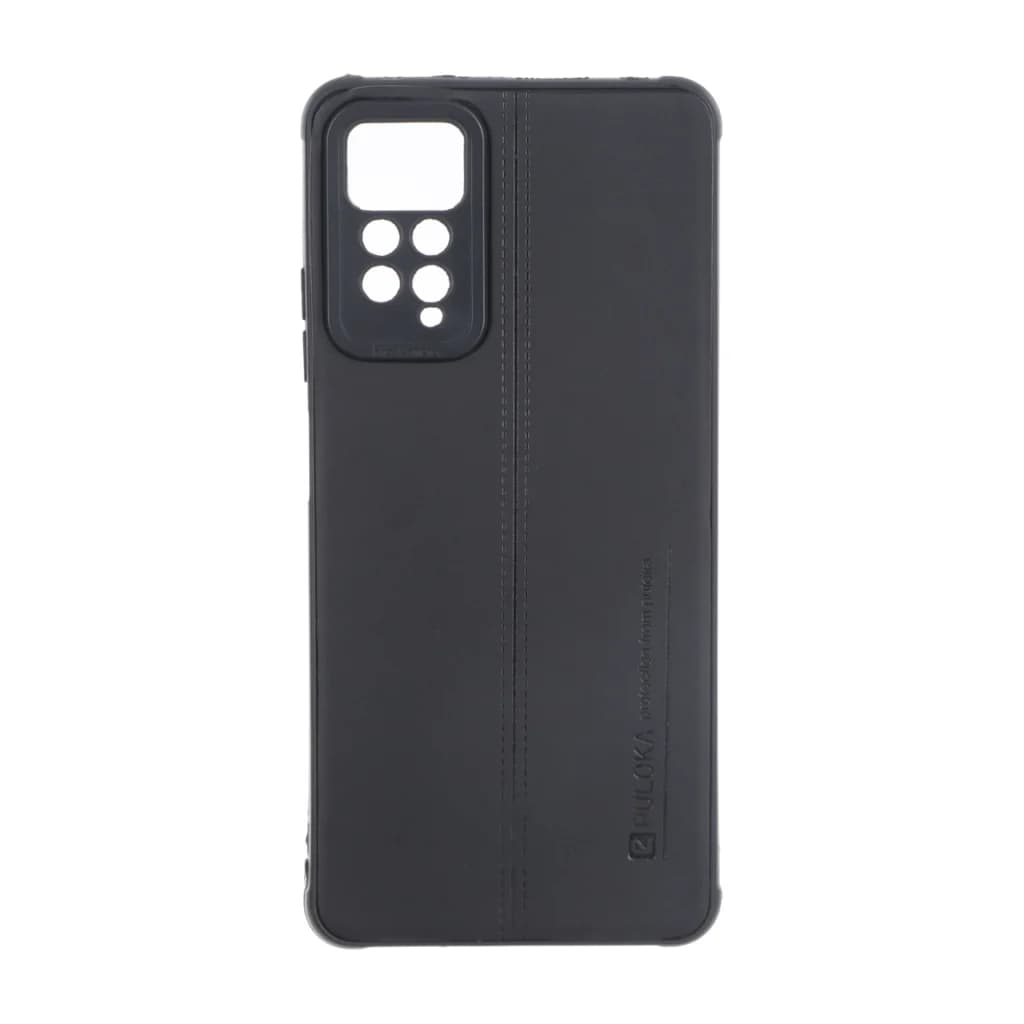 قاب Puloka طرح چرم دوخت دار محافظ لنزدار Xiaomi Redmi Note 12 Pro 4G / Redmi Note 11 Pro – مشکی — تصویر ۲