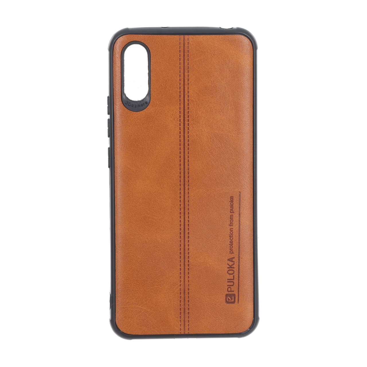 قاب Puloka طرح چرم دوخت دار Xiaomi Redmi 9A / Redmi 9A Sport / Redmi 9AT – قهوه ای