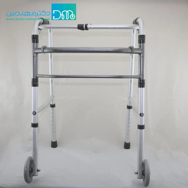 واکر تاشو ارتفاع متغیر چرخدار آلومینیومی مدل حلزونی