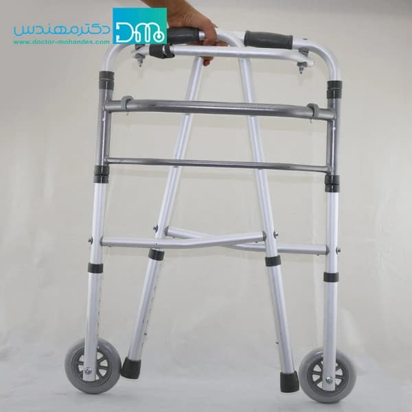 واکر تاشو ارتفاع متغیر چرخدار آلومینیومی مدل حلزونی — تصویر ۲