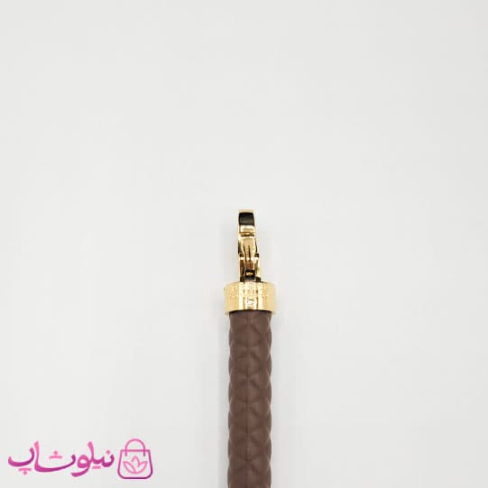 دستبند امگا رابر قهوه ای موکا با قفل طلایی سایز لارج کیفیت مستر کد 1100 — تصویر ۲
