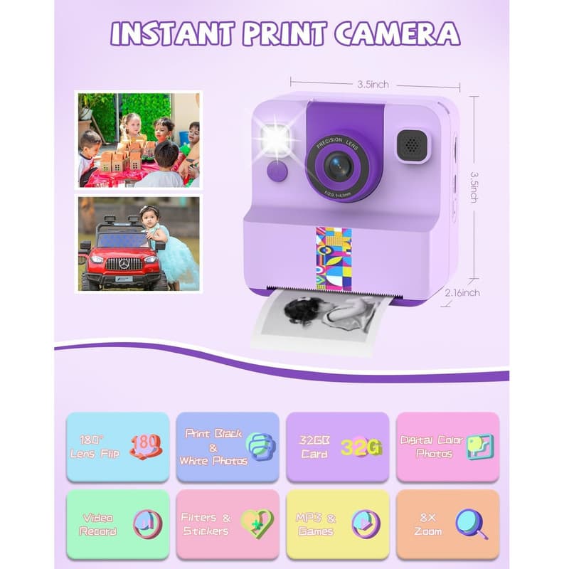دوربین عکاسی و فیلمبرداری چاپ سریع کودک مدل Print Camera — تصویر ۶