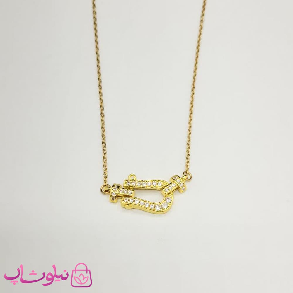 گردنبند زنانه استیل طلایی مدل فرد Fred کد 110
