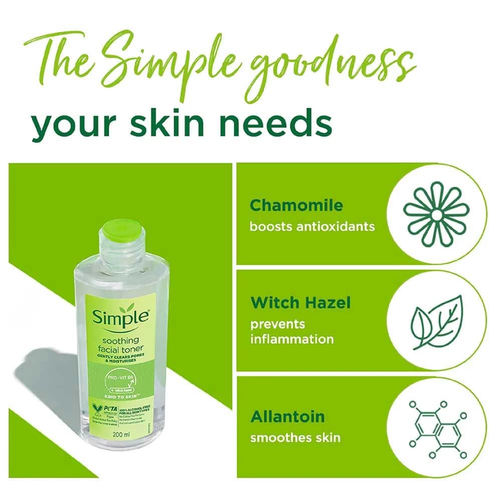 تونر صورت سیمپل مدل Soothing Facial Toner مناسب انواع پوست — تصویر ۳