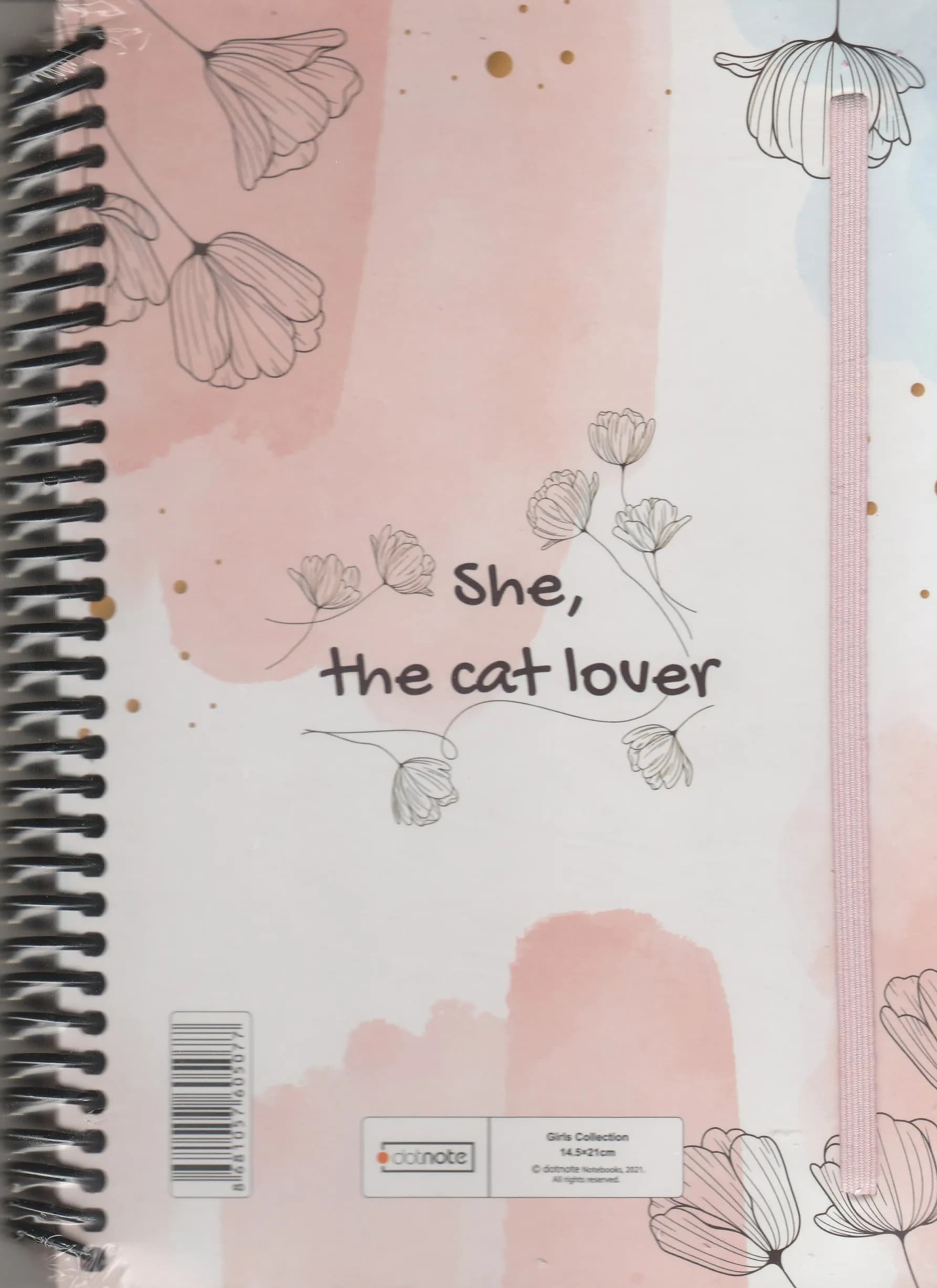 دفتر 100 برگ دات نوت مدل دخترانه she, the cat lover — تصویر ۲