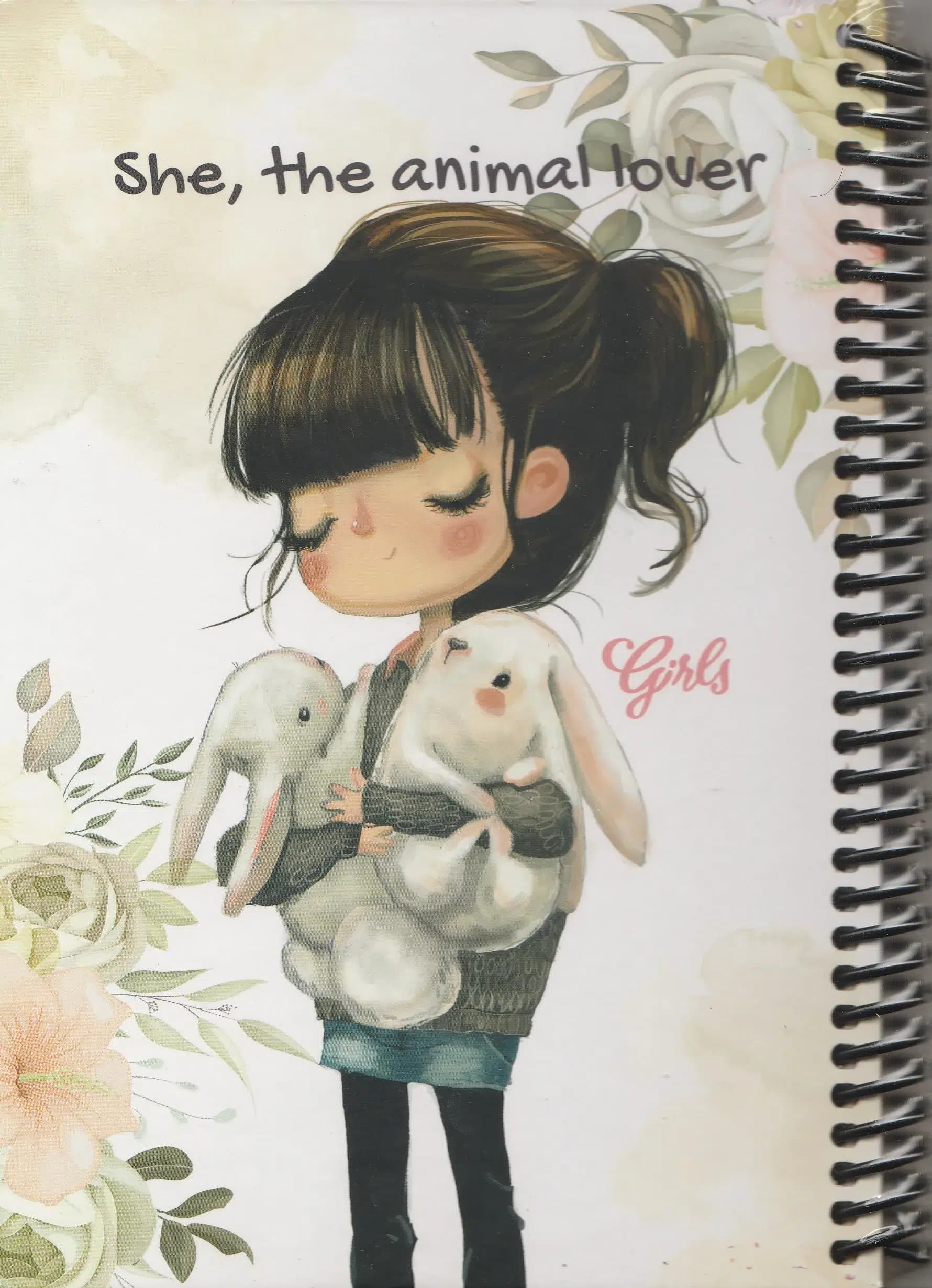 دفتر 100 برگ دات نوت مدل دخترانه she, the animal lover