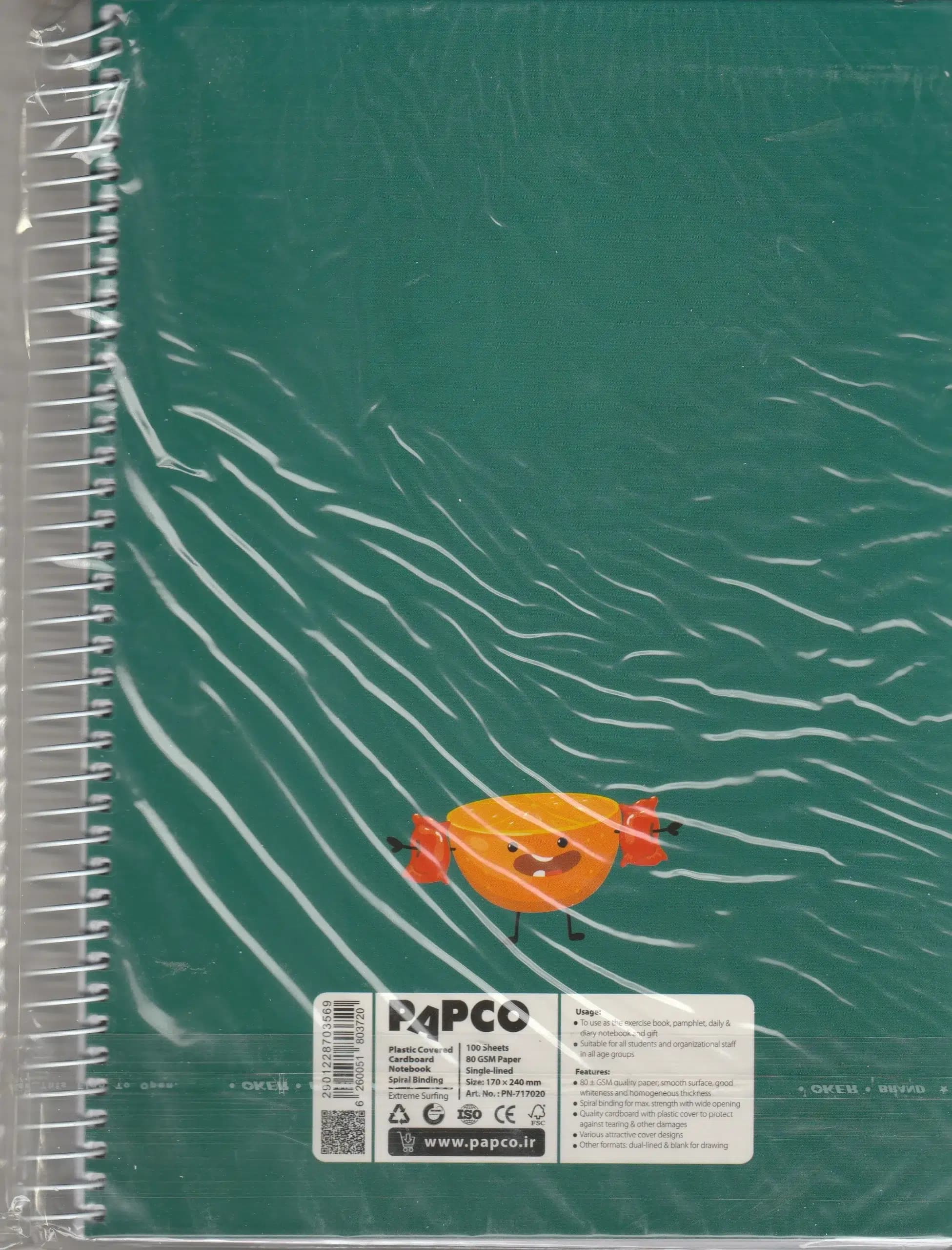 دفتر مشق 100 برگ پاپکو طرح PN-717022 کد DR522 — تصویر ۸