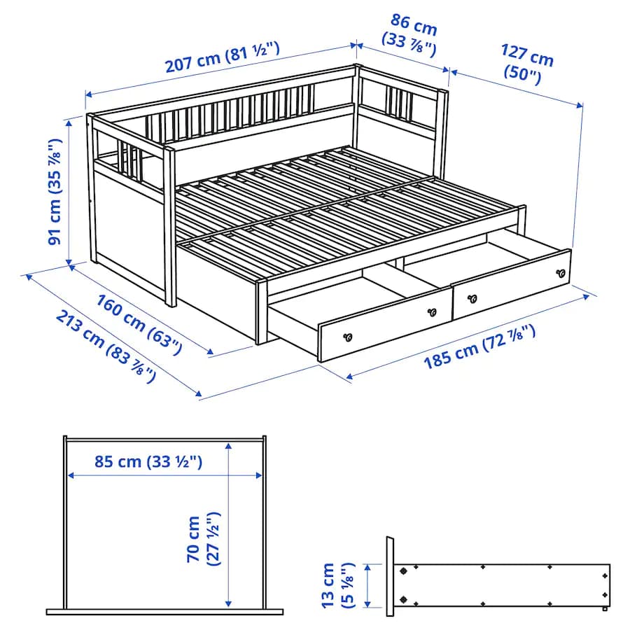 کاناپه تخت خواب شو ایکیا HEMNES — تصویر ۱۱