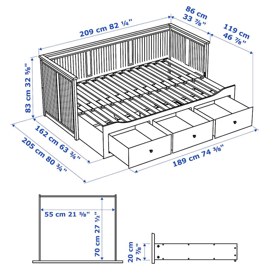کاناپه تخت خواب شو ایکیا HEMNES — تصویر ۵