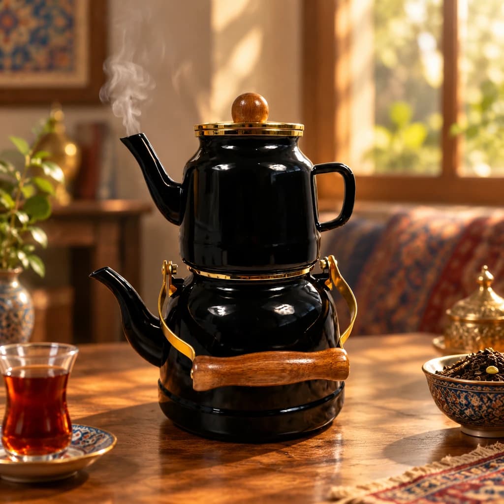 کتری قوری لعابی طرحدار — تصویر ۲