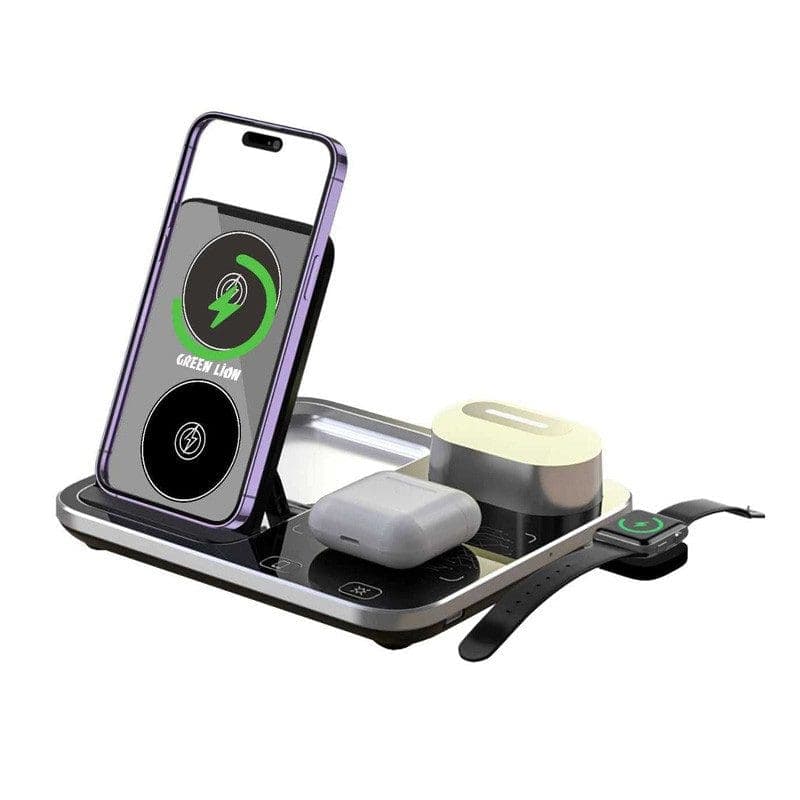استند و شارژر وایرلس 15 وات Green Lion 4 in 1 Wireless Charging Station 2 — تصویر ۲