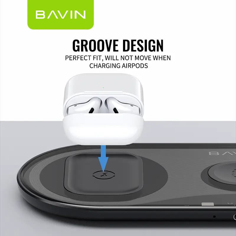 شارژر وایرلس باوین 15 وات Bavin PC817 3 in 1 wireless charger — تصویر ۶