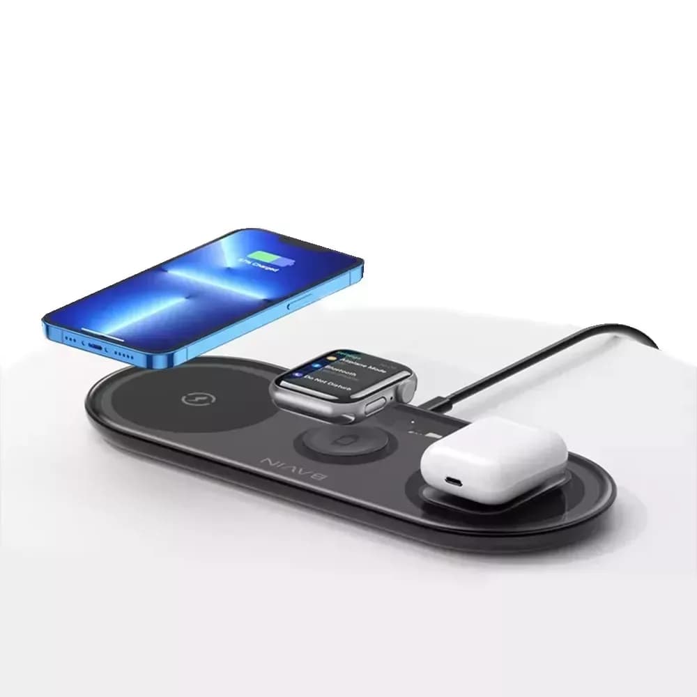شارژر وایرلس باوین 15 وات Bavin PC817 3 in 1 wireless charger — تصویر ۹