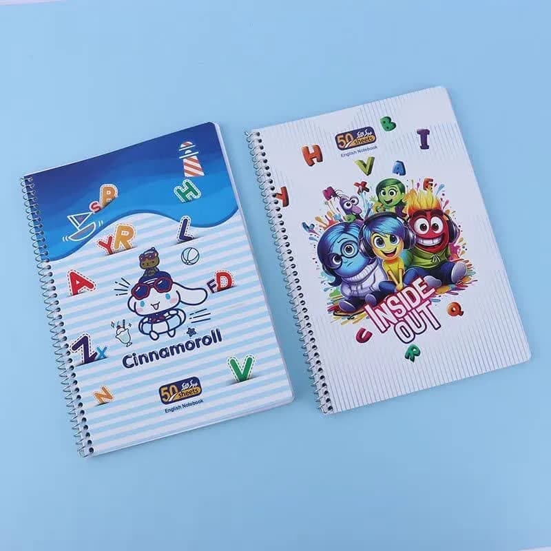 دفتر زبان 4 خط 50 برگ پیک فدک طرح inside out کد 044 — تصویر ۳