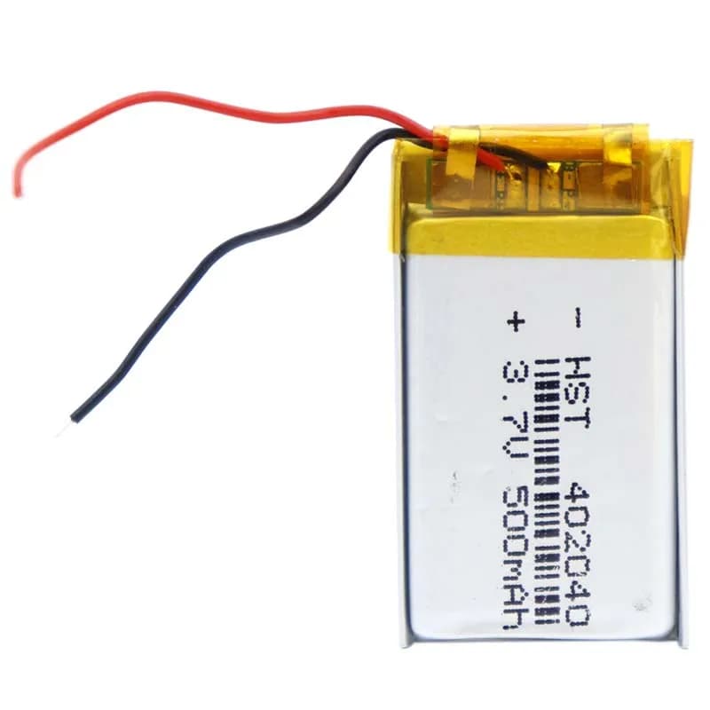 باتری لیتیوم-یون مدل 402040 سایز 35*20*3mm ظرفیت 500 میلی آمپر ساعت