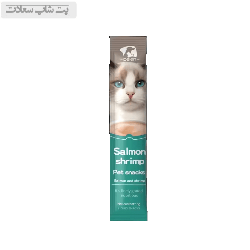 بستنی گربه با طعم سالمون و میگو پین Peien Salmon &amp; Shrimp وزن 15 گرم