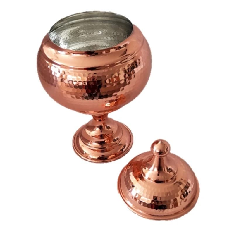 قندان پایه دار (شکلات خوری) مسی ساده — تصویر ۲