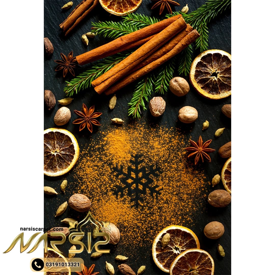 فرشینه آشپزخانه طرح دارچین و لیمو کد 7046 — تصویر ۲