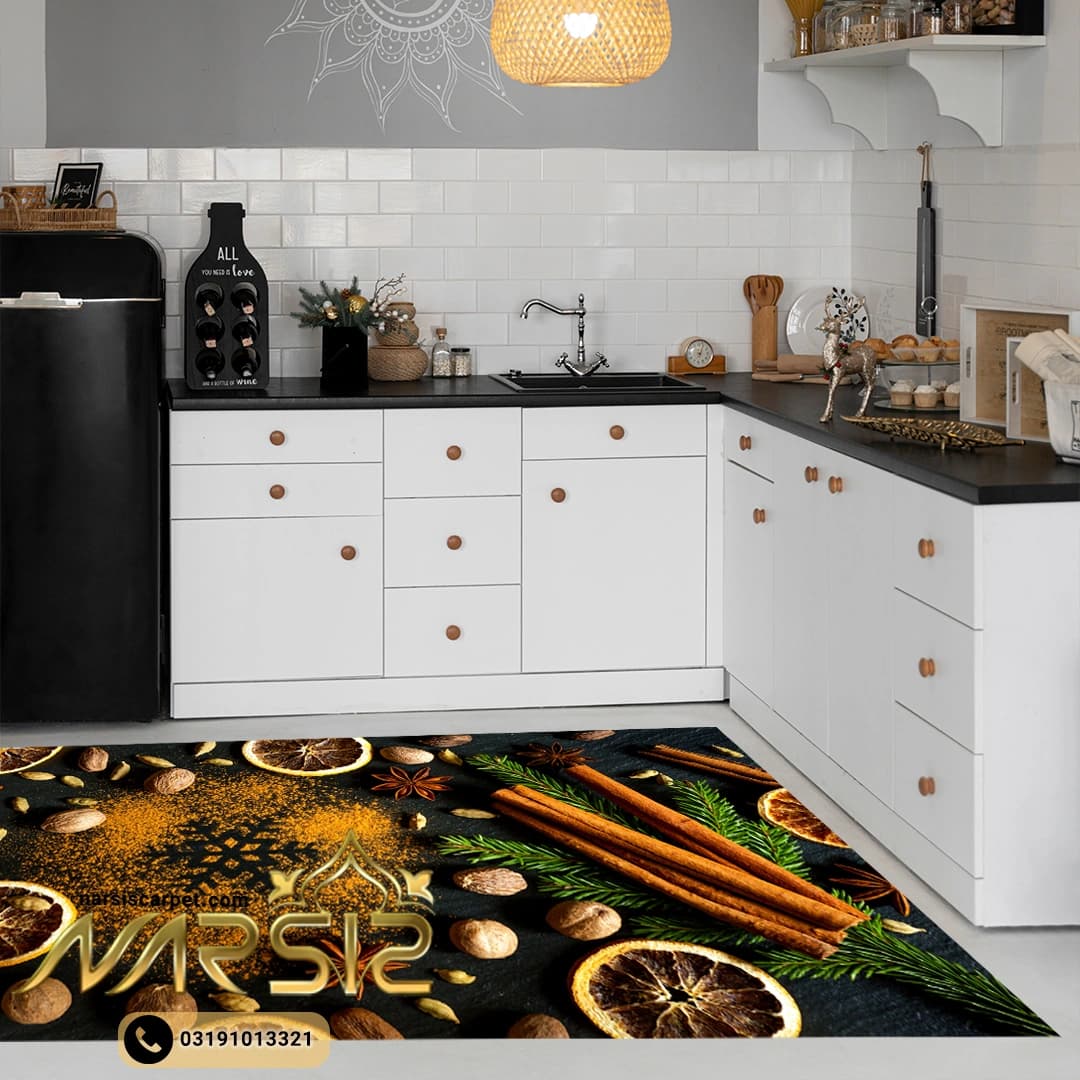 فرشینه آشپزخانه طرح دارچین و لیمو کد 7046