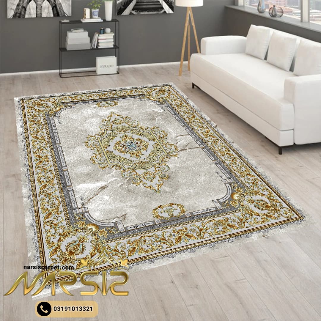 فرشینه فرش طرح ورساچه فیلی کد 9048 — تصویر ۲