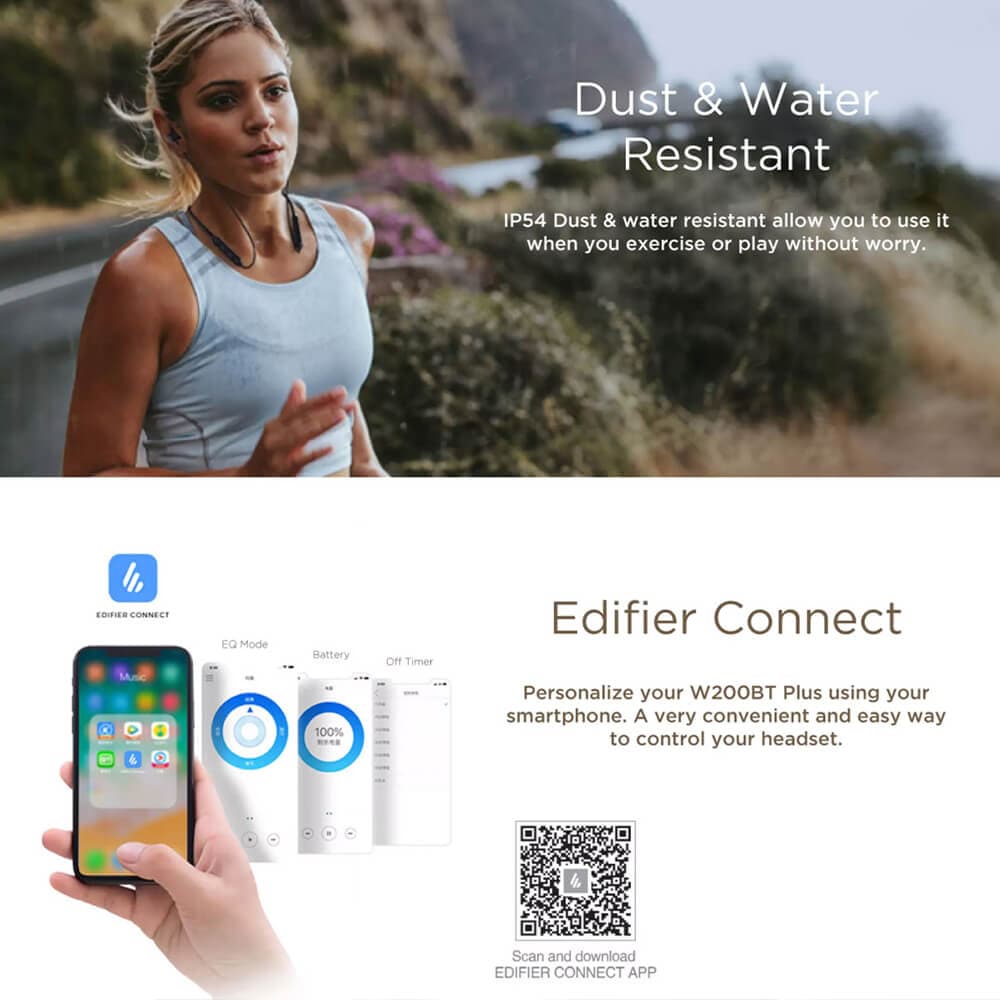 هدفون گردنی ادیفایر مدل W200BT PLUS — تصویر ۶